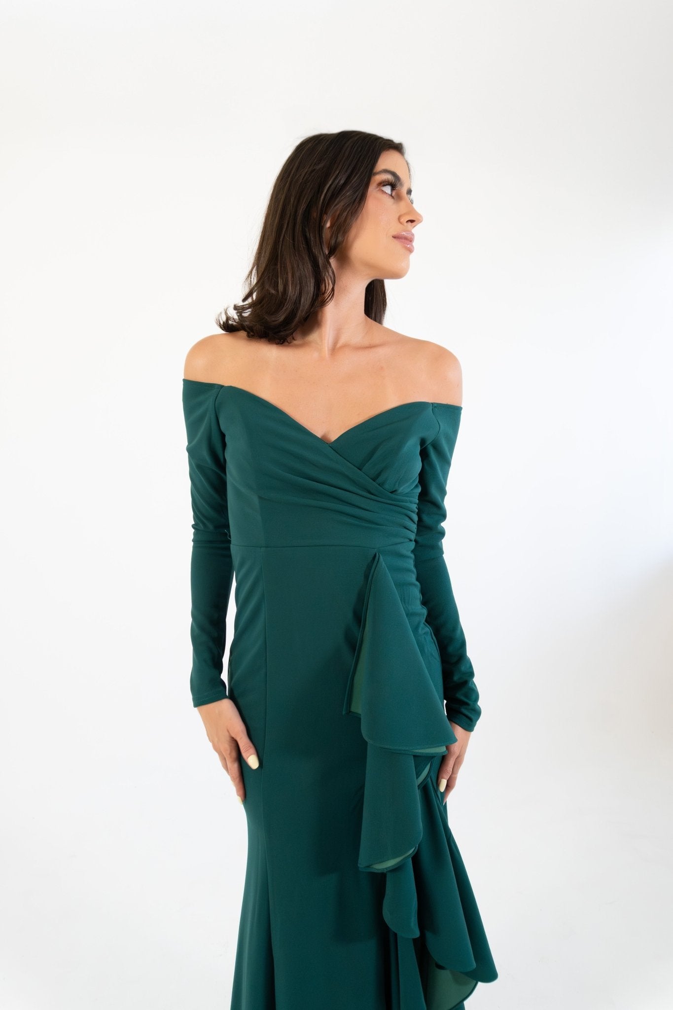 Hannia - verde - Cindel vestidos maxi, midi, mini, para toda ocasion, largos, de fiesta, de boda