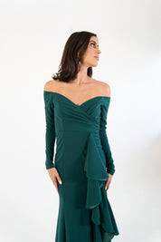 Hannia - verde - Cindel vestidos maxi, midi, mini, para toda ocasion, largos, de fiesta, de boda