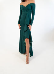 Hannia - verde - Cindel vestidos maxi, midi, mini, para toda ocasion, largos, de fiesta, de boda