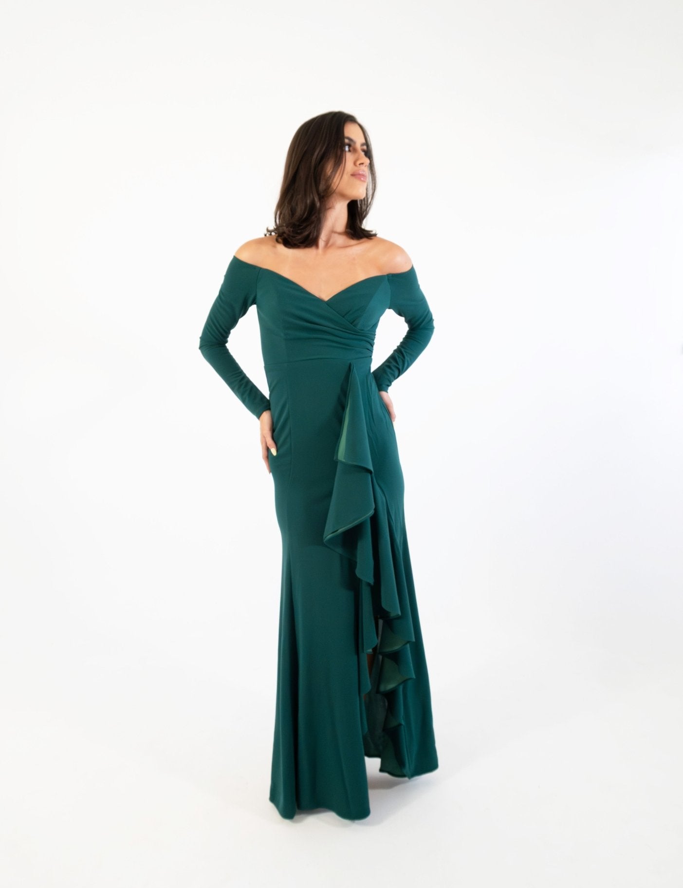 Hannia - verde - Cindel vestidos maxi, midi, mini, para toda ocasion, largos, de fiesta, de boda