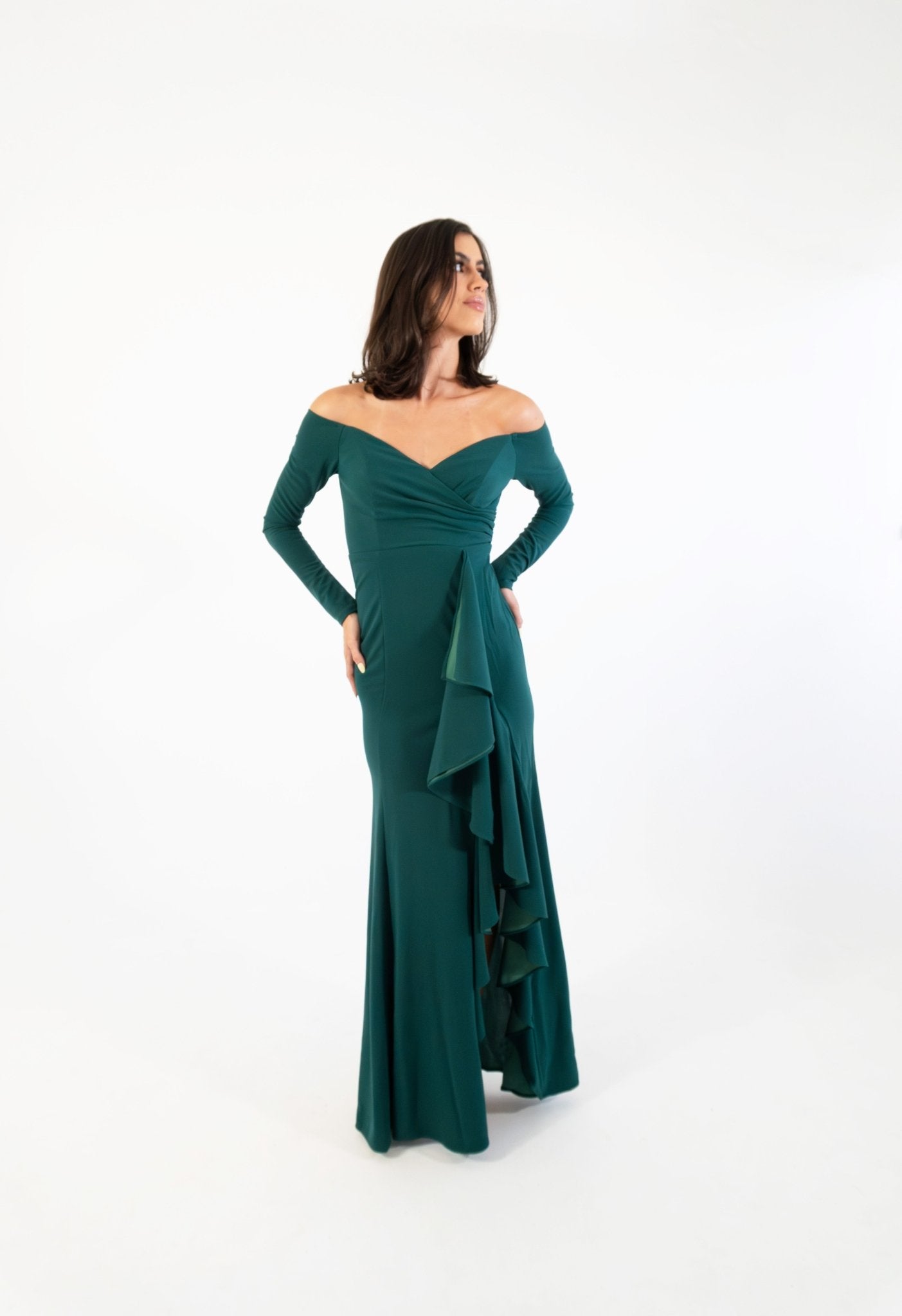 Hannia - verde - Cindel vestidos maxi, midi, mini, para toda ocasion, largos, de fiesta, de boda