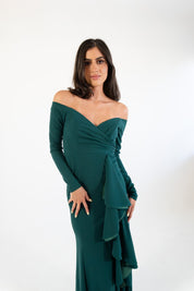 Hannia - verde - Cindel vestidos maxi, midi, mini, para toda ocasion, largos, de fiesta, de boda