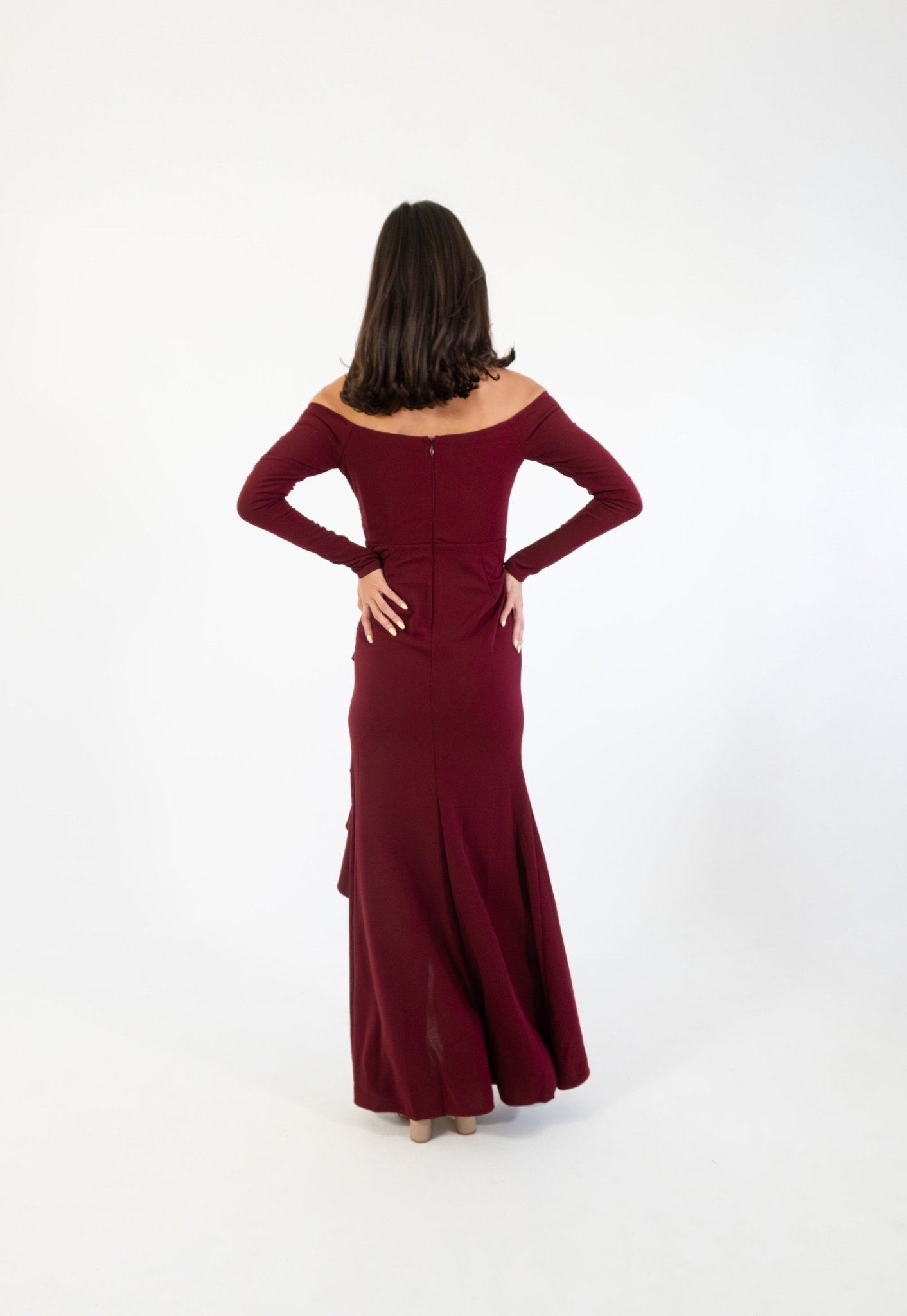 Hannia - vino - Cindel vestidos maxi, midi, mini, para toda ocasion, largos, de fiesta, de boda