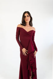 Hannia - vino - Cindel vestidos maxi, midi, mini, para toda ocasion, largos, de fiesta, de boda