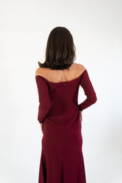 Hannia - vino - Cindel vestidos maxi, midi, mini, para toda ocasion, largos, de fiesta, de boda