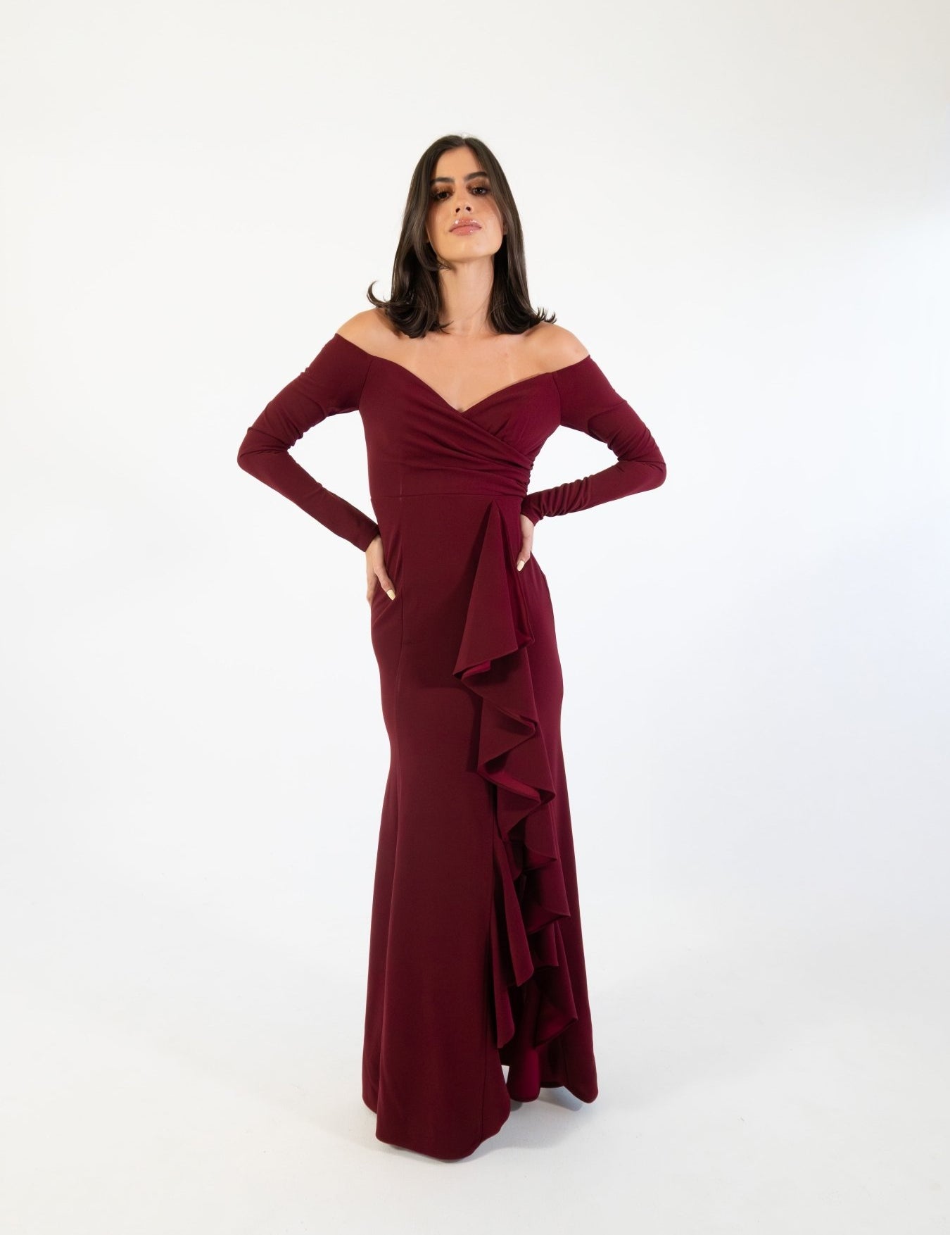 Hannia - vino - Cindel vestidos maxi, midi, mini, para toda ocasion, largos, de fiesta, de boda