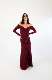 Hannia - vino - Cindel vestidos maxi, midi, mini, para toda ocasion, largos, de fiesta, de boda