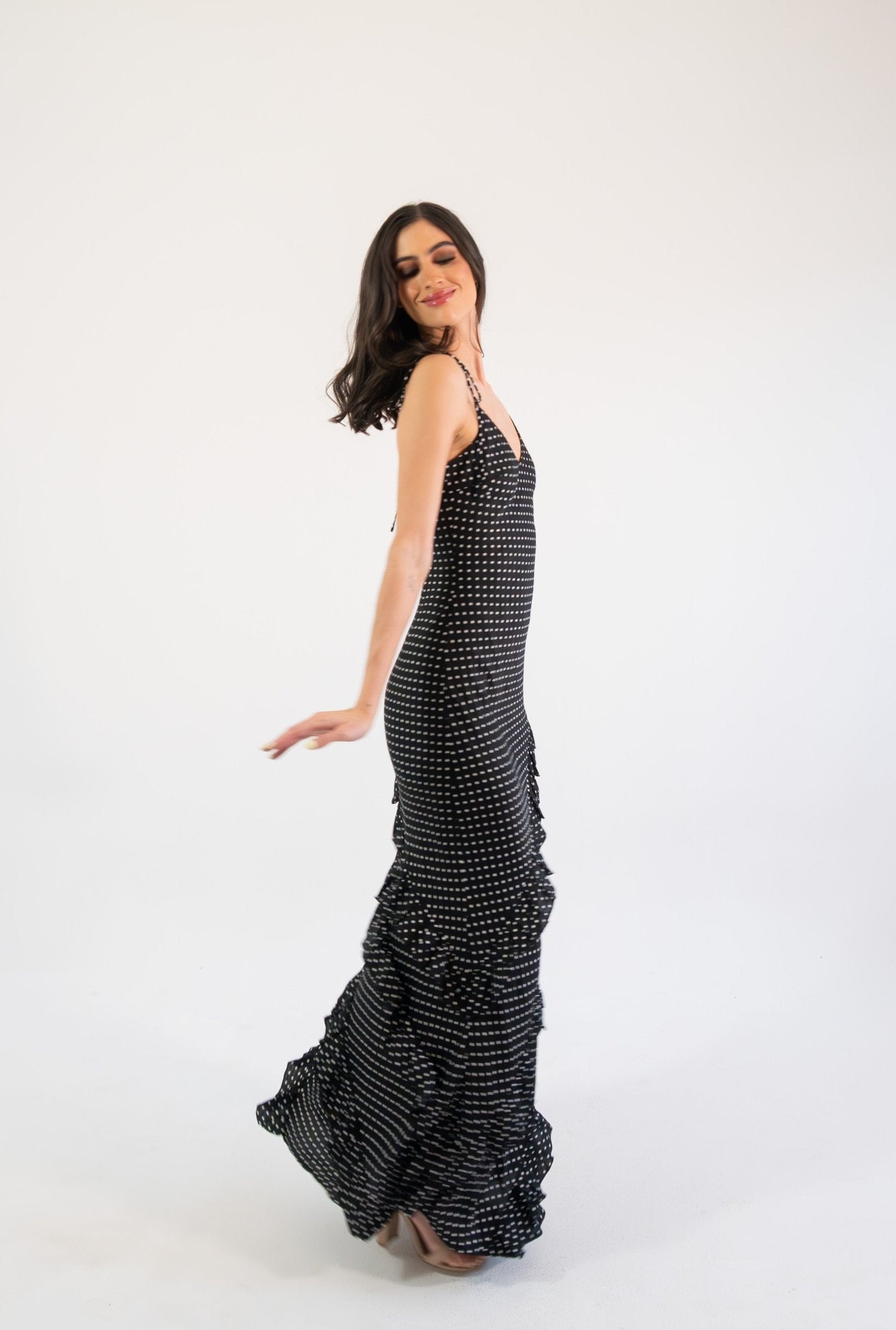 Isadora - polka - Cindel vestidos maxi, midi, mini, para toda ocasion, largos, de fiesta, de boda