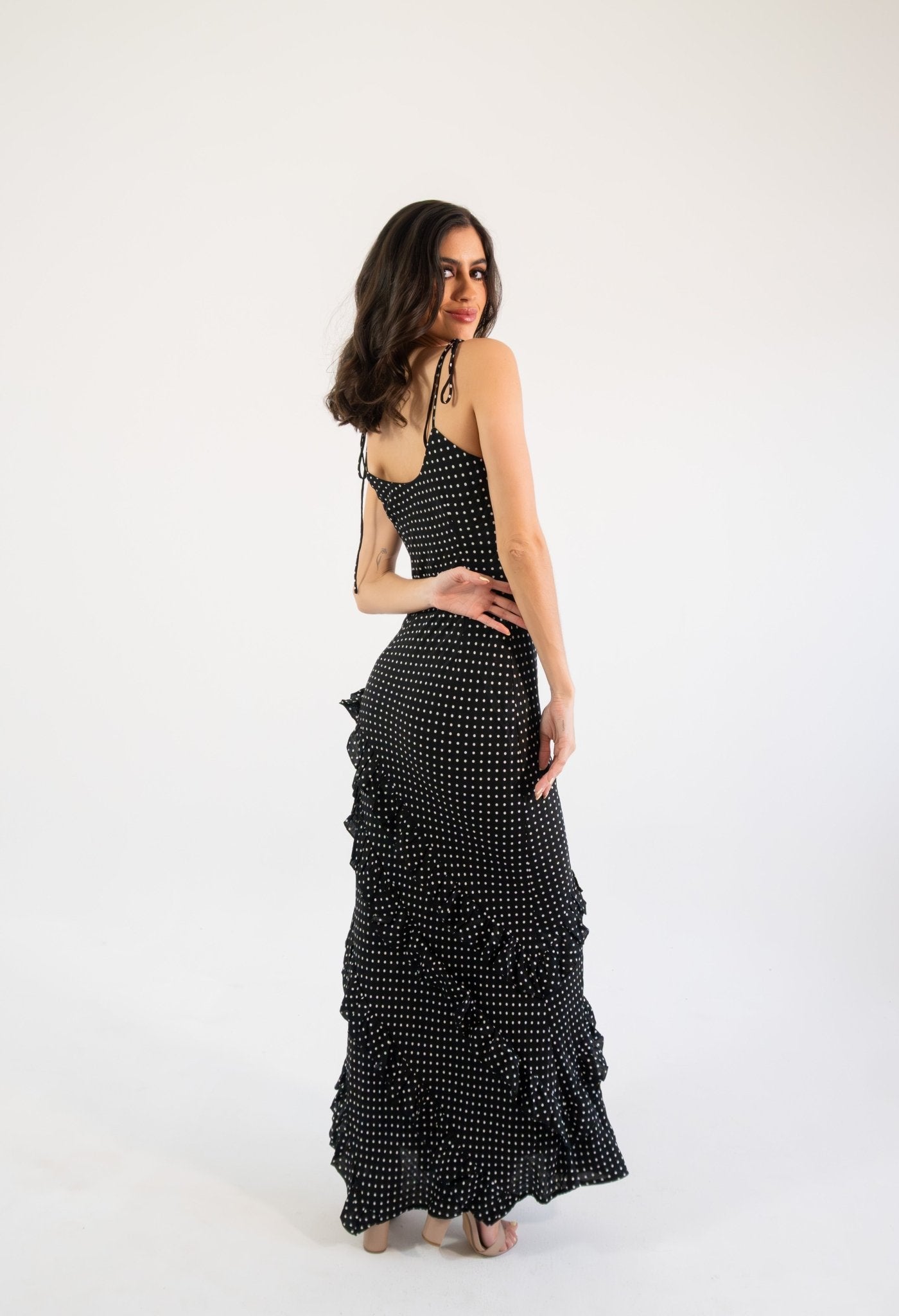 Isadora - polka - Cindel vestidos maxi, midi, mini, para toda ocasion, largos, de fiesta, de boda