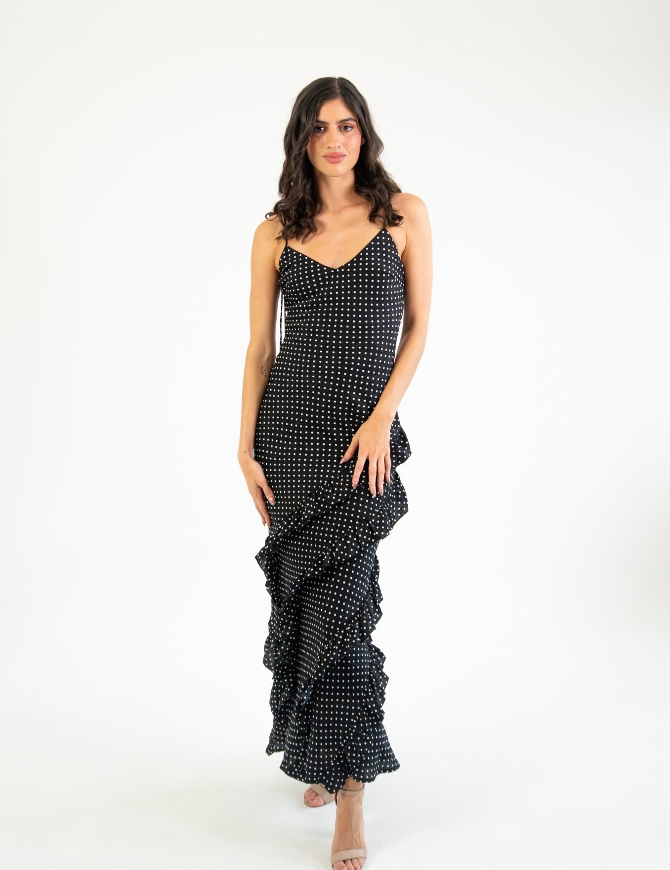 Isadora - polka - Cindel vestidos maxi, midi, mini, para toda ocasion, largos, de fiesta, de boda