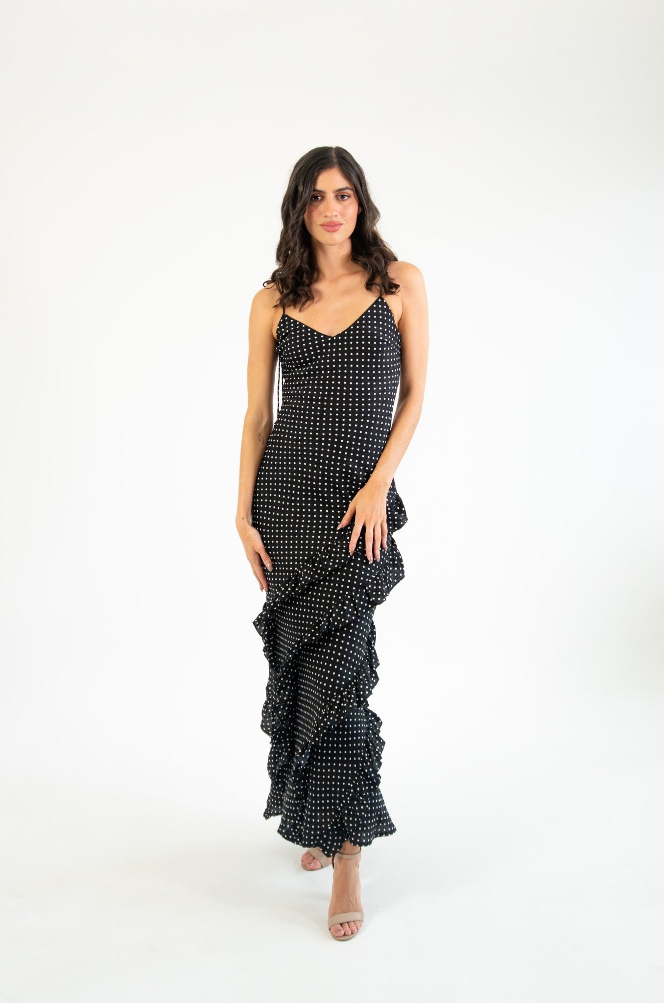 Isadora - polka - Cindel vestidos maxi, midi, mini, para toda ocasion, largos, de fiesta, de boda