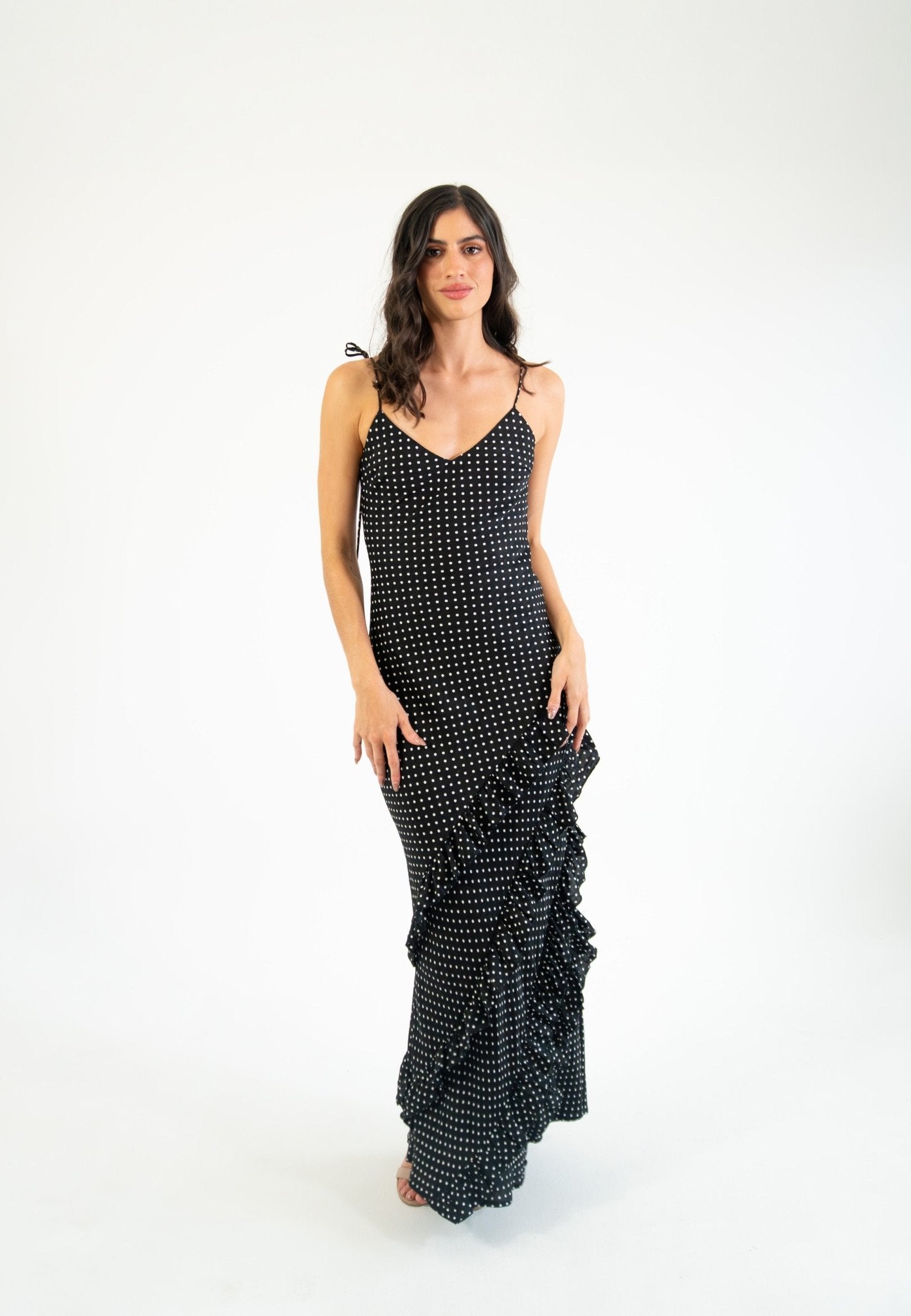 Isadora - polka - Cindel vestidos maxi, midi, mini, para toda ocasion, largos, de fiesta, de boda