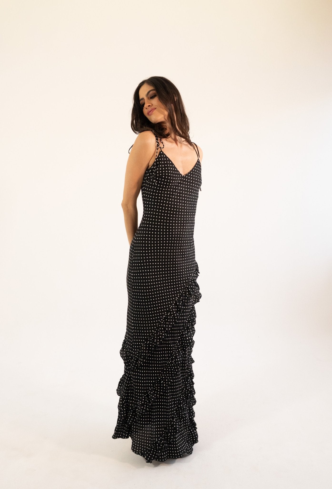 Isadora - polka - Cindel vestidos maxi, midi, mini, para toda ocasion, largos, de fiesta, de boda