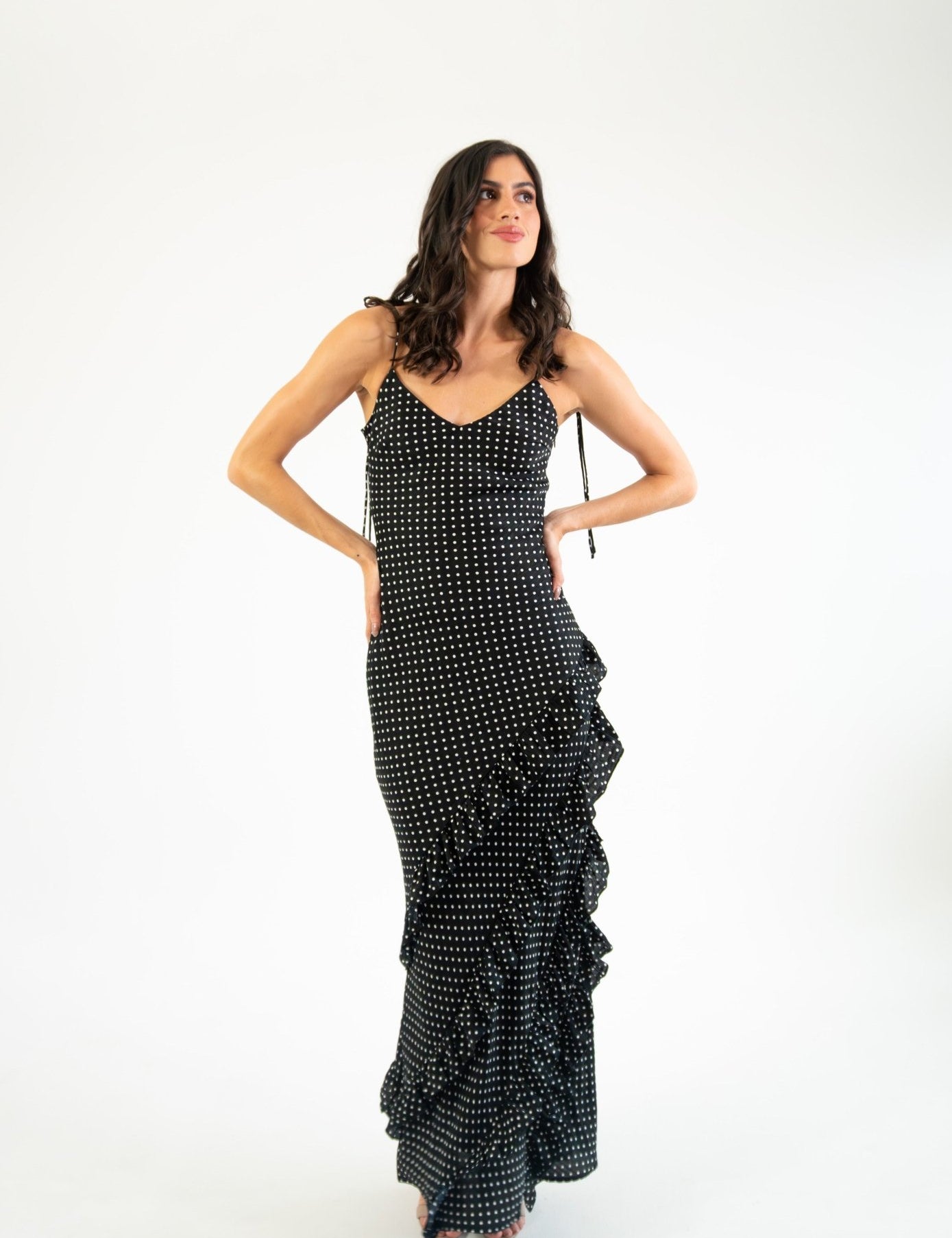 Isadora - polka - Cindel vestidos maxi, midi, mini, para toda ocasion, largos, de fiesta, de boda