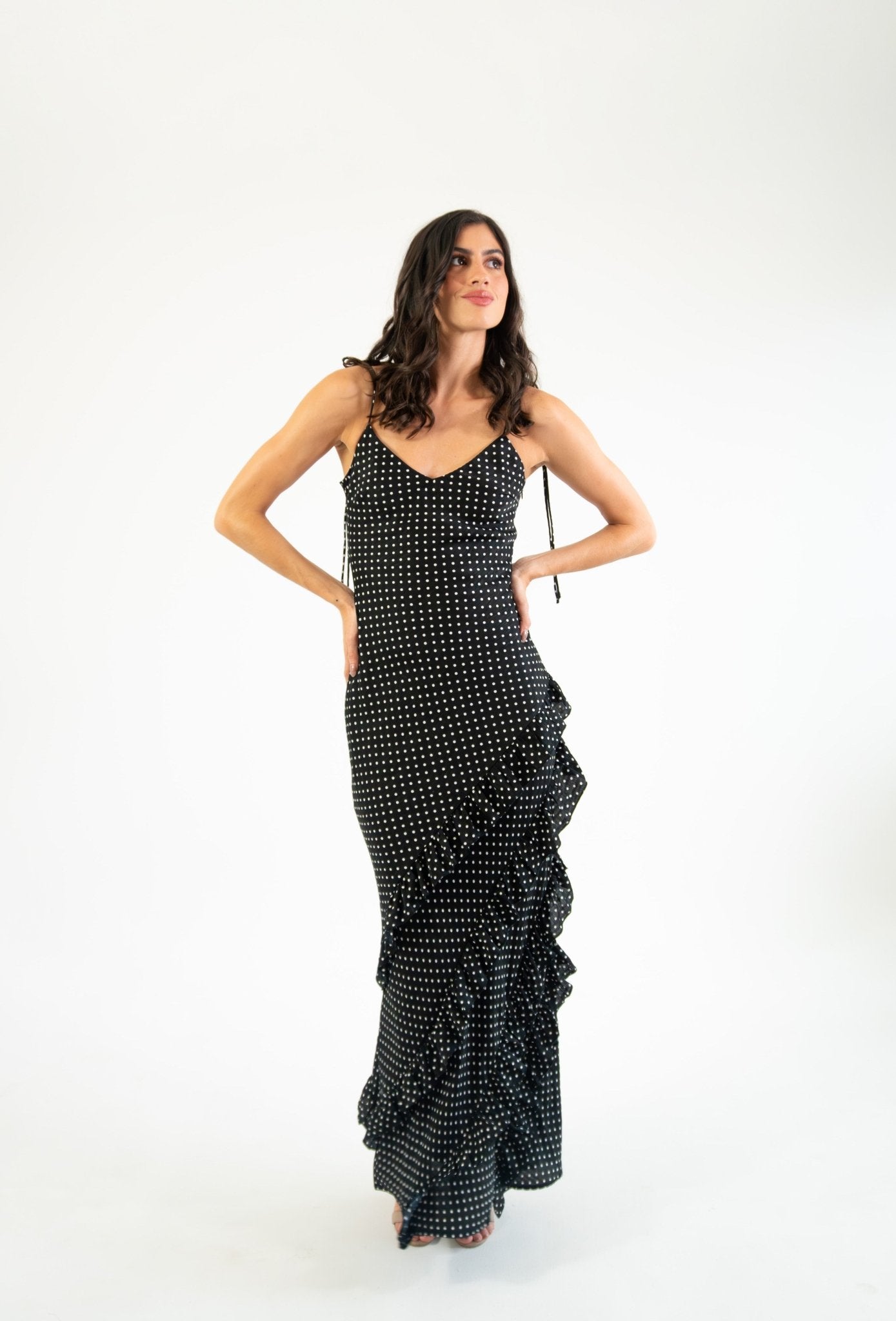 Isadora - polka - Cindel vestidos maxi, midi, mini, para toda ocasion, largos, de fiesta, de boda