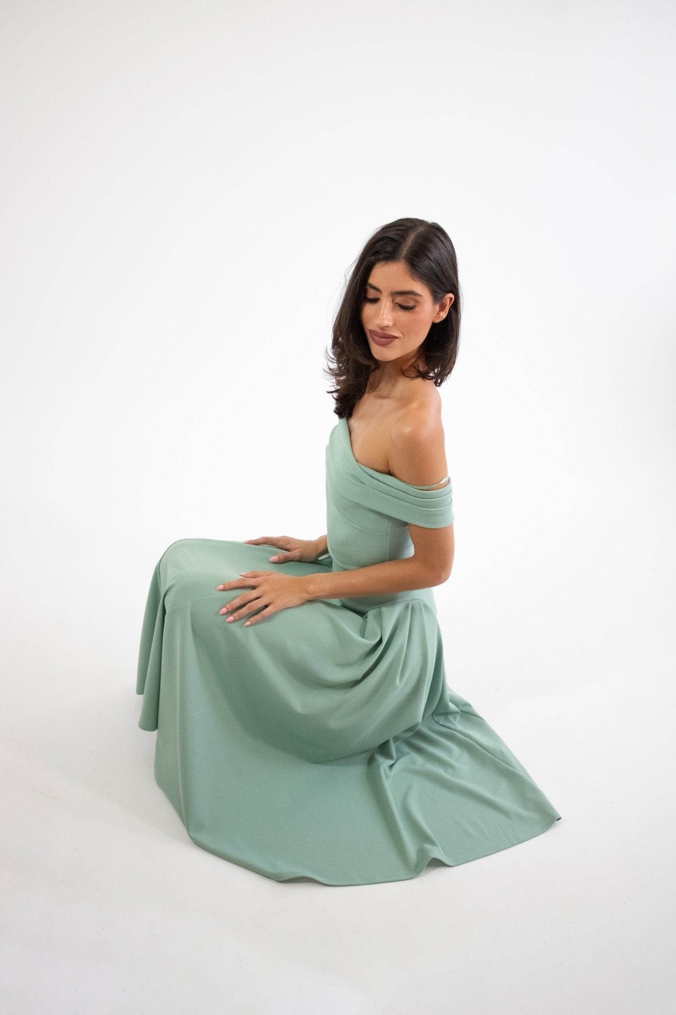 Lola - verde - Cindel vestidos maxi, midi, mini, para toda ocasion, largos, de fiesta, de boda