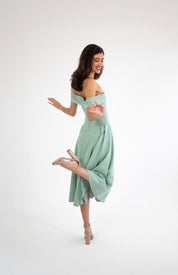 Lola - verde - Cindel vestidos maxi, midi, mini, para toda ocasion, largos, de fiesta, de boda