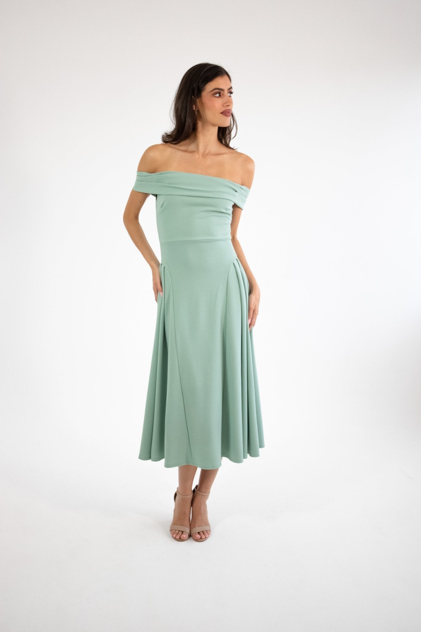 Lola - verde - Cindel vestidos maxi, midi, mini, para toda ocasion, largos, de fiesta, de boda