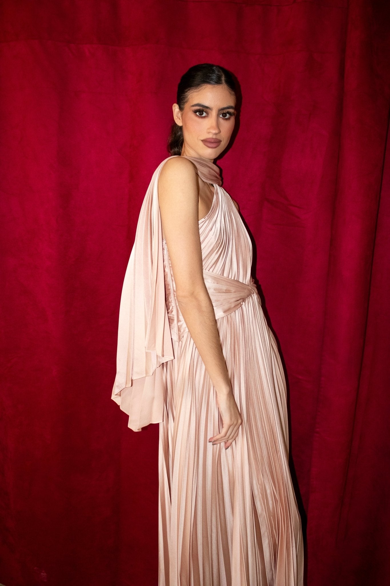 Mabela - nude - Cindel vestidos maxi, midi, mini, para toda ocasion, largos, de fiesta, de boda