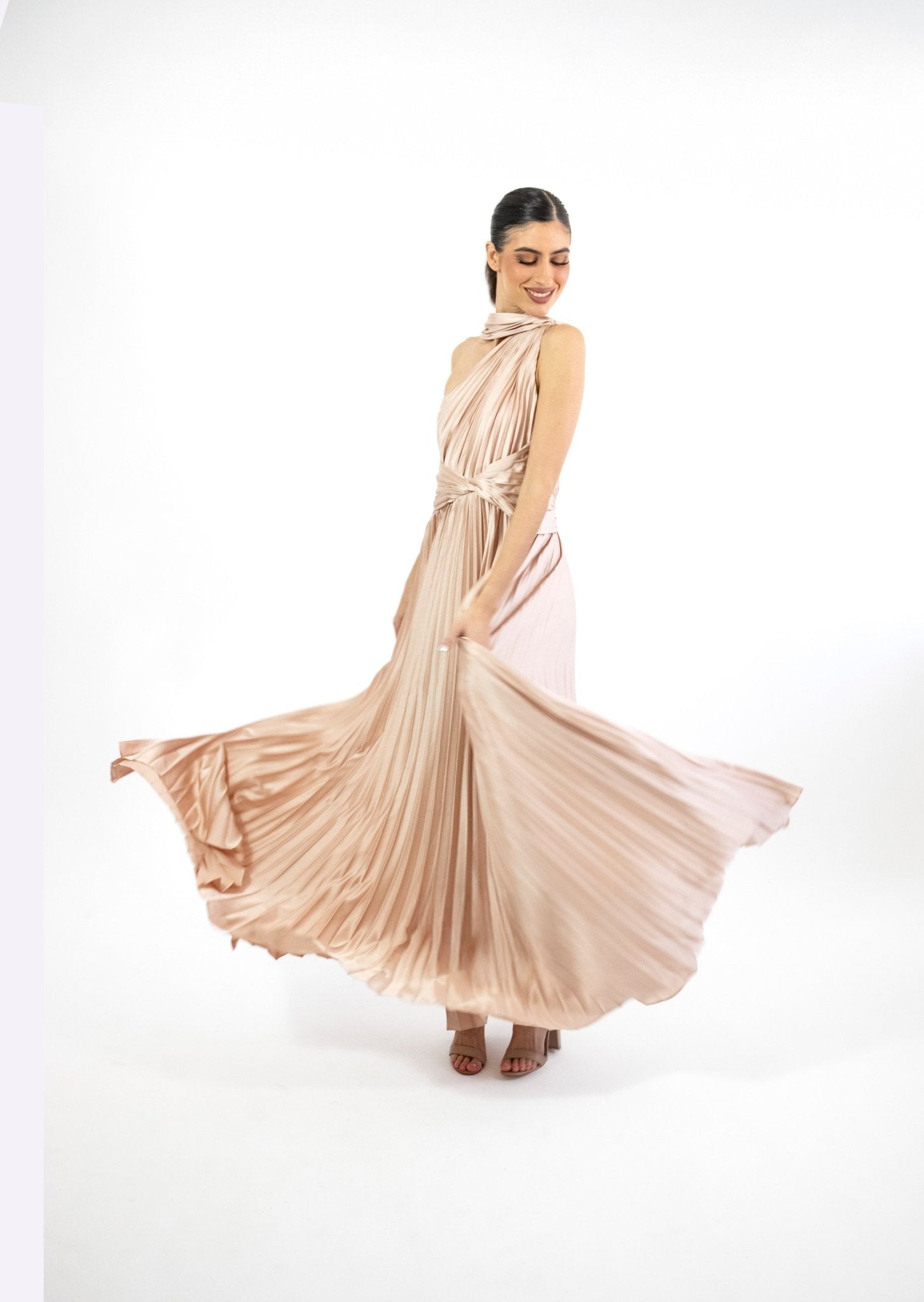 Mabela - nude - Cindel vestidos maxi, midi, mini, para toda ocasion, largos, de fiesta, de boda