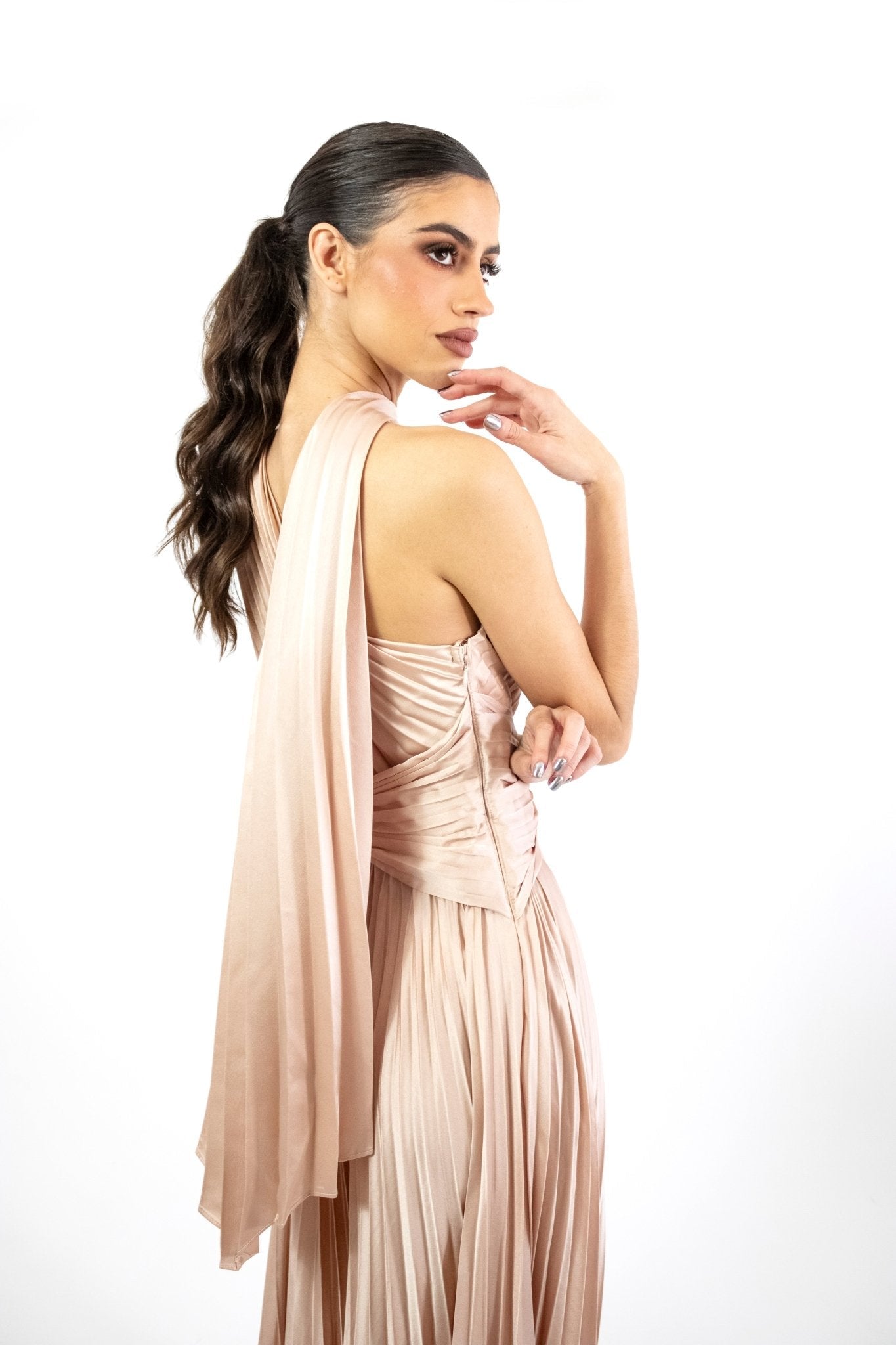 Mabela - nude - Cindel vestidos maxi, midi, mini, para toda ocasion, largos, de fiesta, de boda