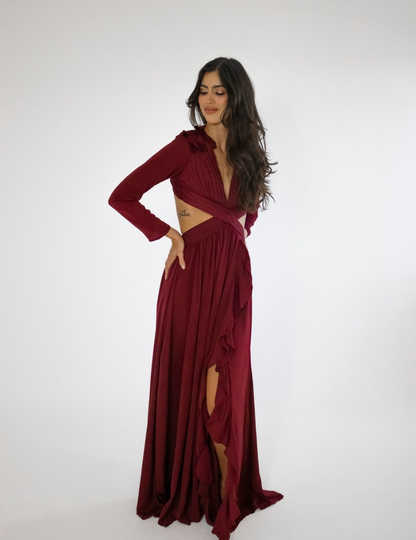 Micaela - rojo - Cindel vestidos maxi, midi, mini, para toda ocasion, largos, de fiesta, de boda