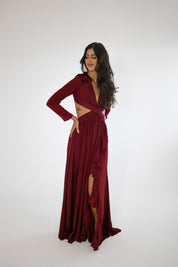 Micaela - rojo - Cindel vestidos maxi, midi, mini, para toda ocasion, largos, de fiesta, de boda