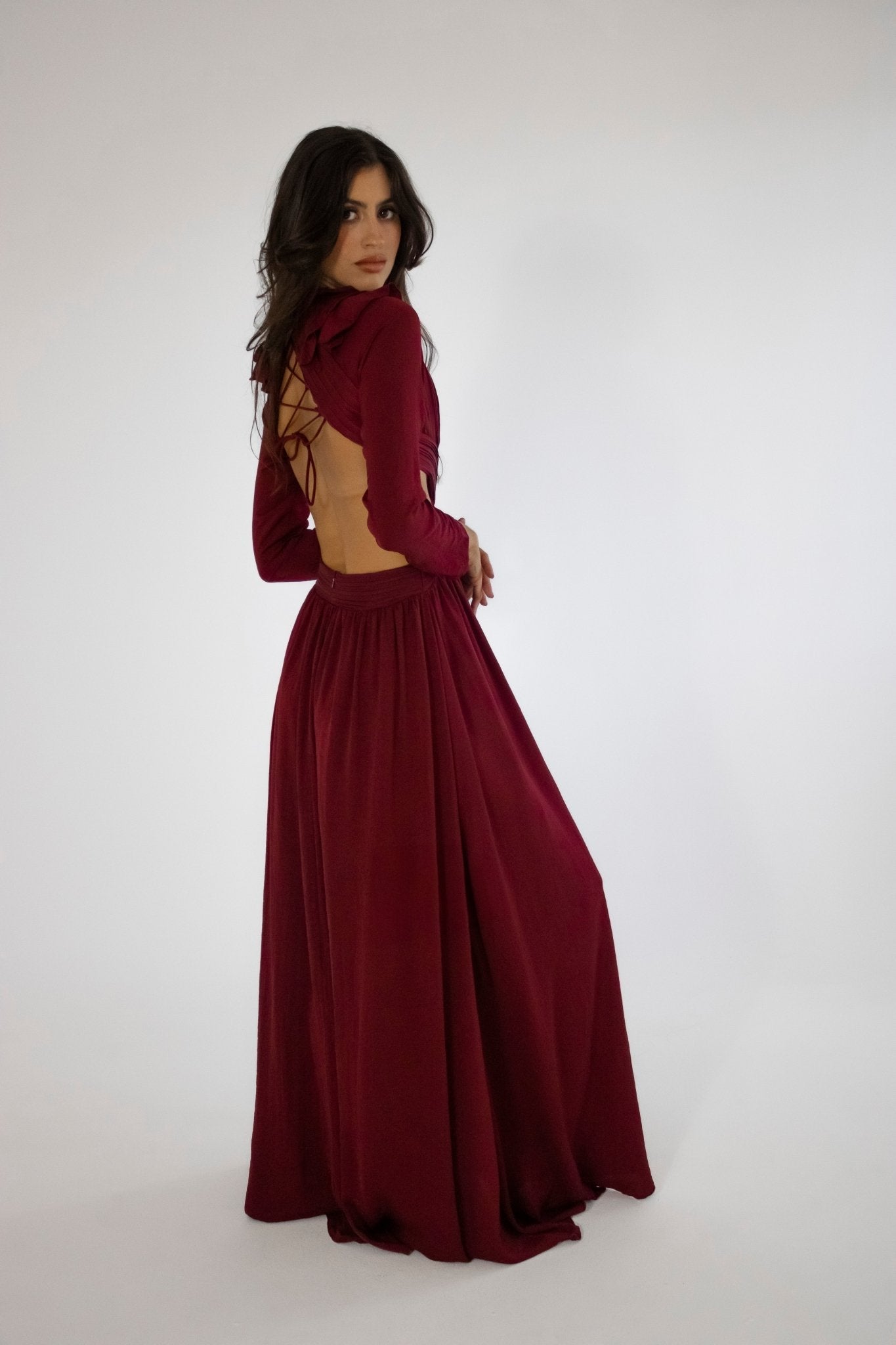 Micaela - rojo - Cindel vestidos maxi, midi, mini, para toda ocasion, largos, de fiesta, de boda