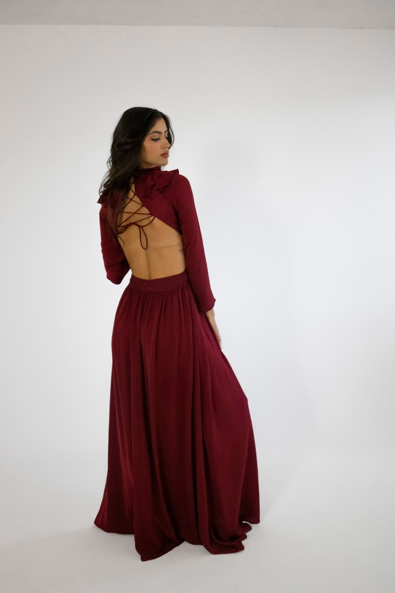 Micaela - rojo - Cindel vestidos maxi, midi, mini, para toda ocasion, largos, de fiesta, de boda