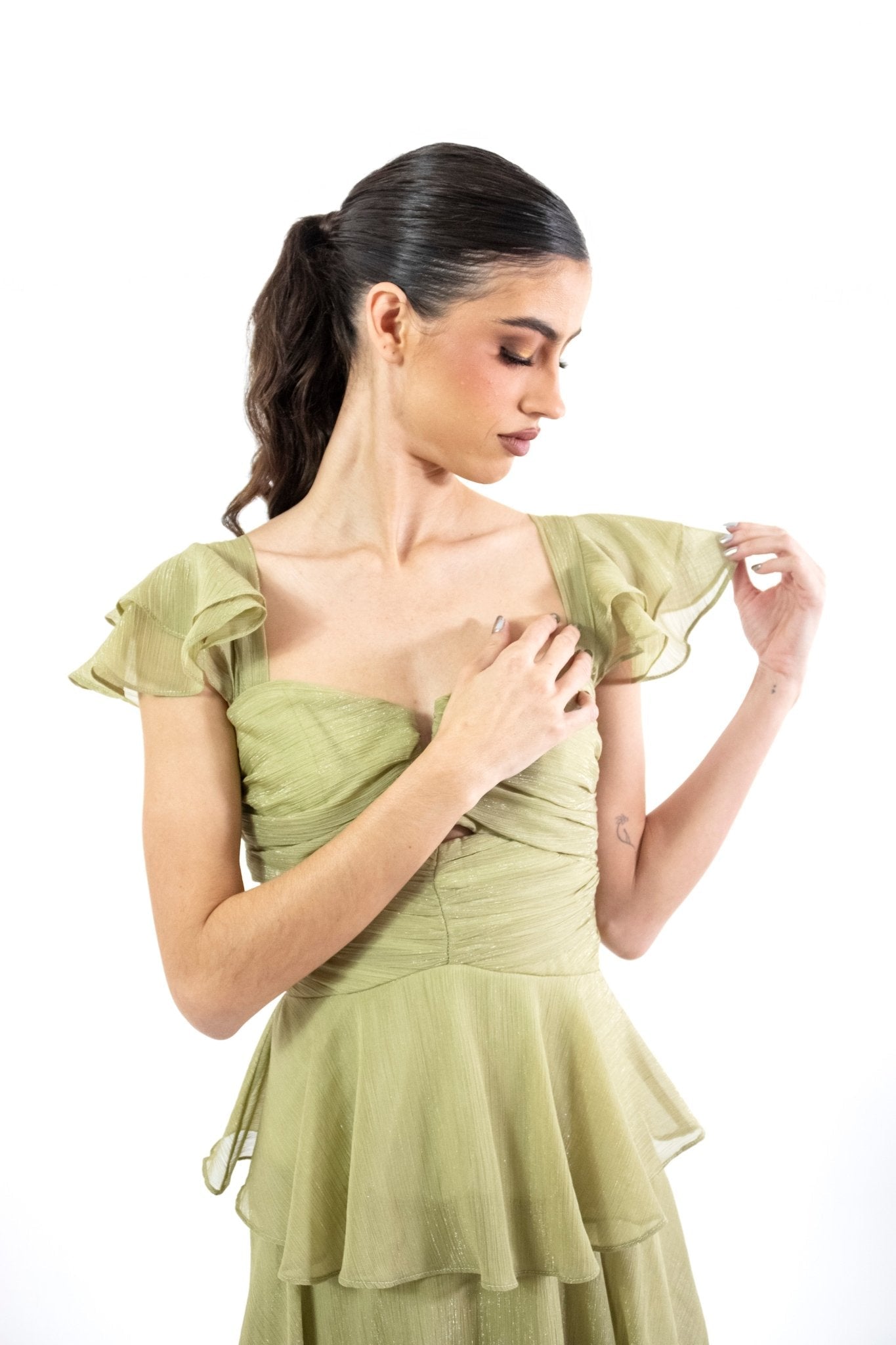 Mimi - verde - Cindel vestidos maxi, midi, mini, para toda ocasion, largos, de fiesta, de boda