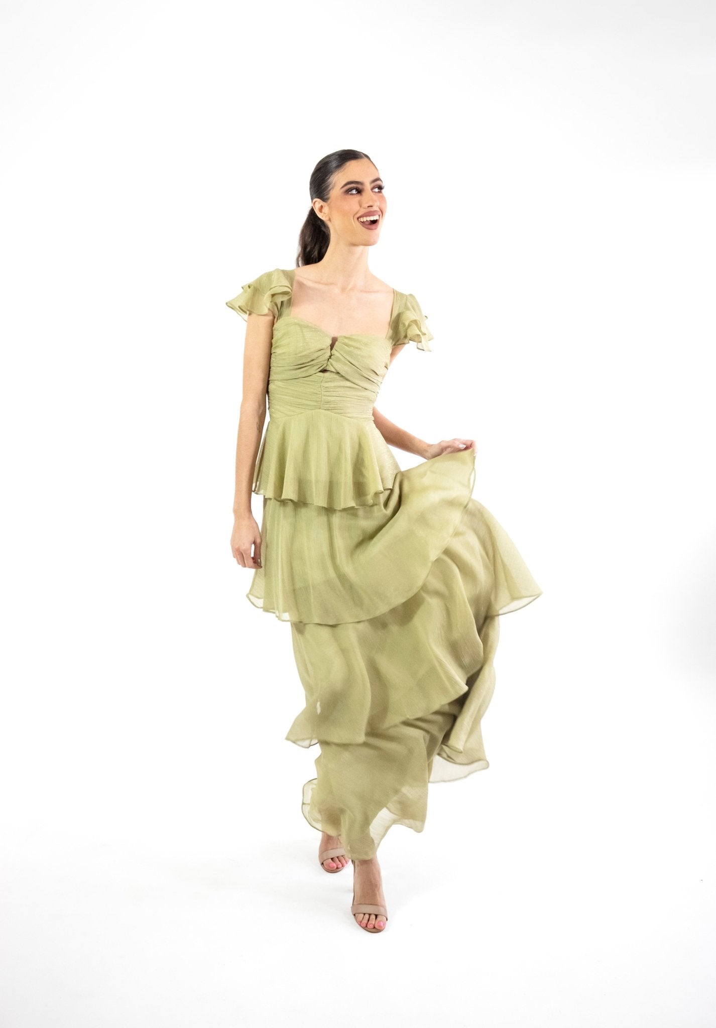 Mimi - verde - Cindel vestidos maxi, midi, mini, para toda ocasion, largos, de fiesta, de boda