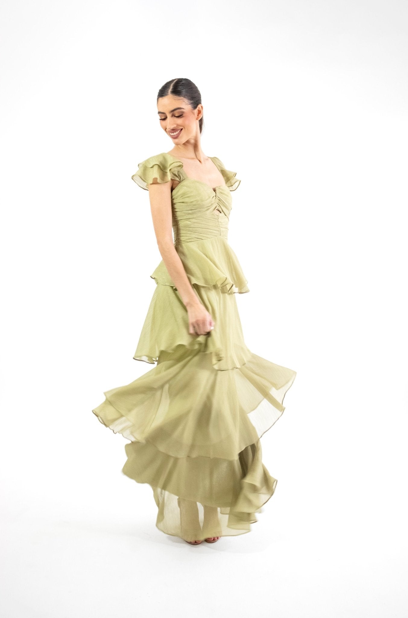 Mimi - verde - Cindel vestidos maxi, midi, mini, para toda ocasion, largos, de fiesta, de boda