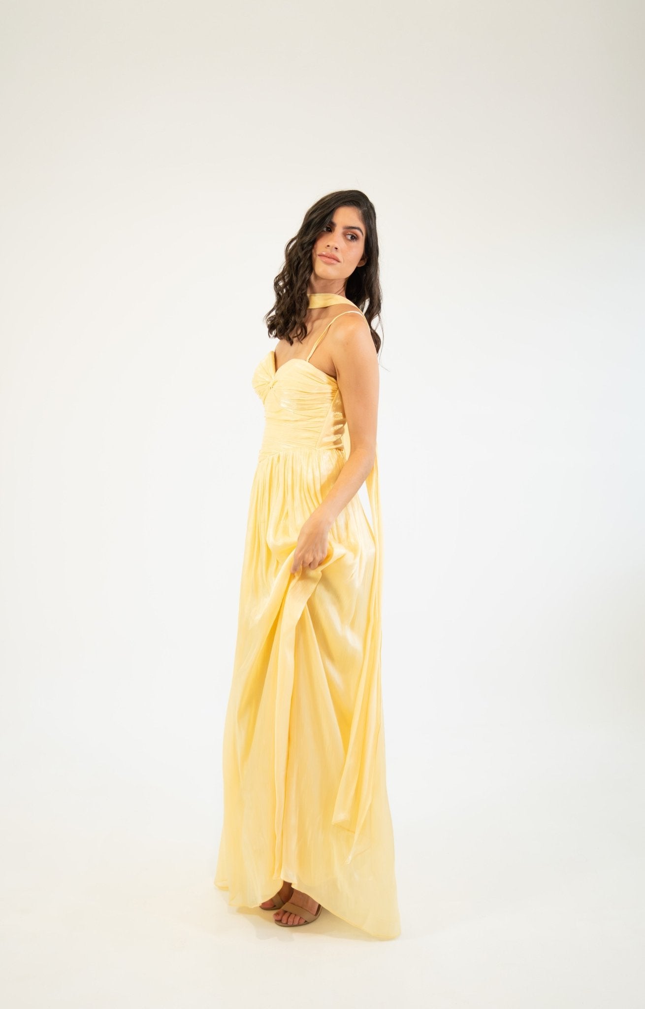 Nesta - amarillo - Cindel vestidos maxi, midi, mini, para toda ocasion, largos, de fiesta, de boda