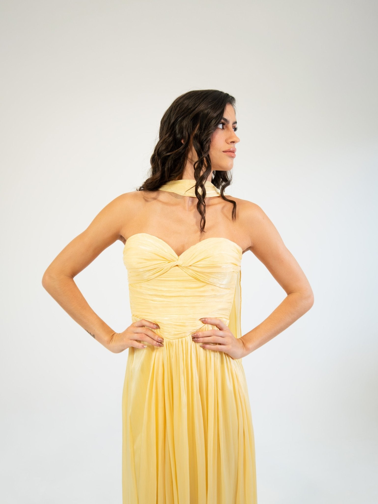 Nesta - amarillo - Cindel vestidos maxi, midi, mini, para toda ocasion, largos, de fiesta, de boda