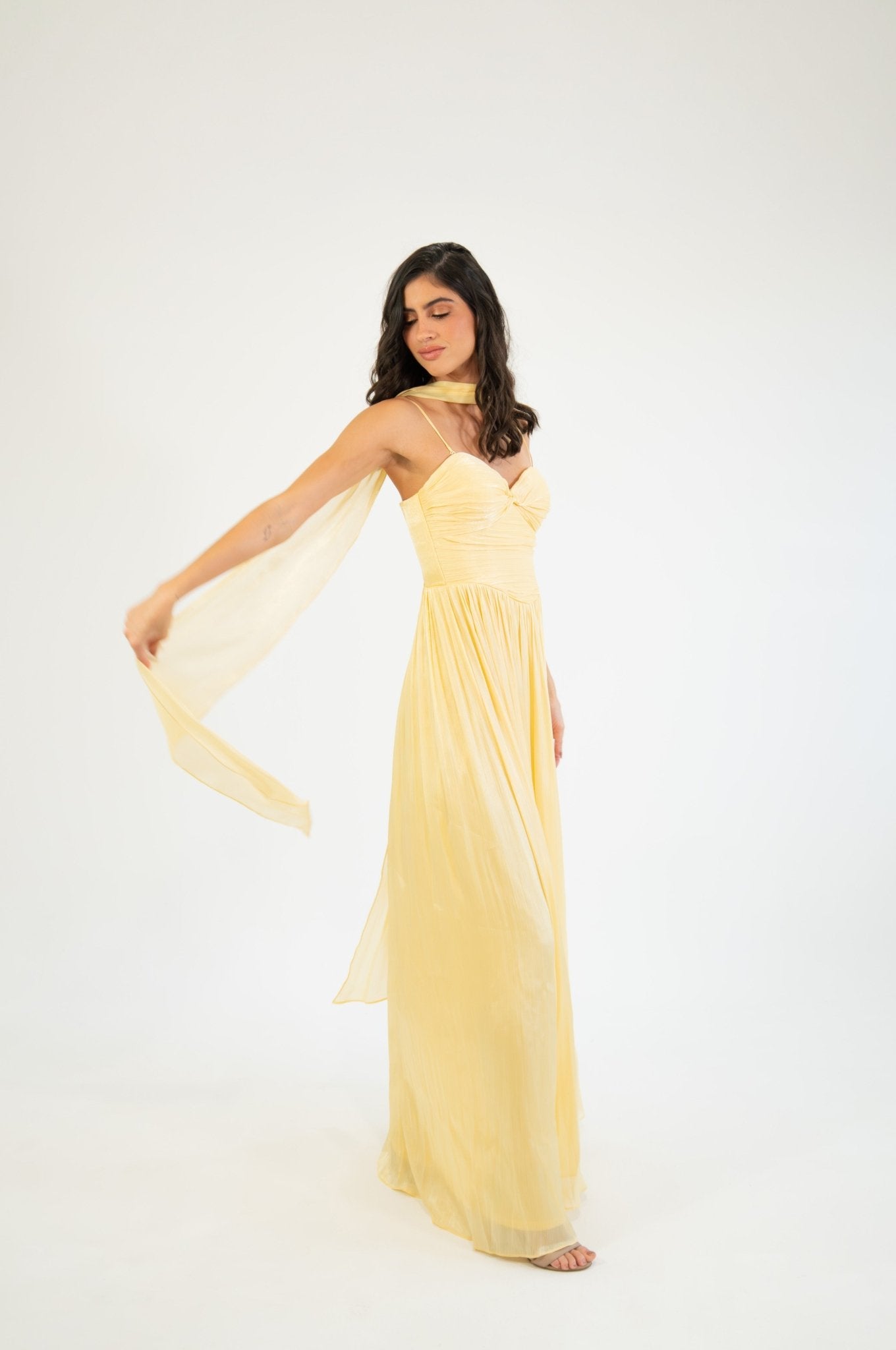 Nesta - amarillo - Cindel vestidos maxi, midi, mini, para toda ocasion, largos, de fiesta, de boda