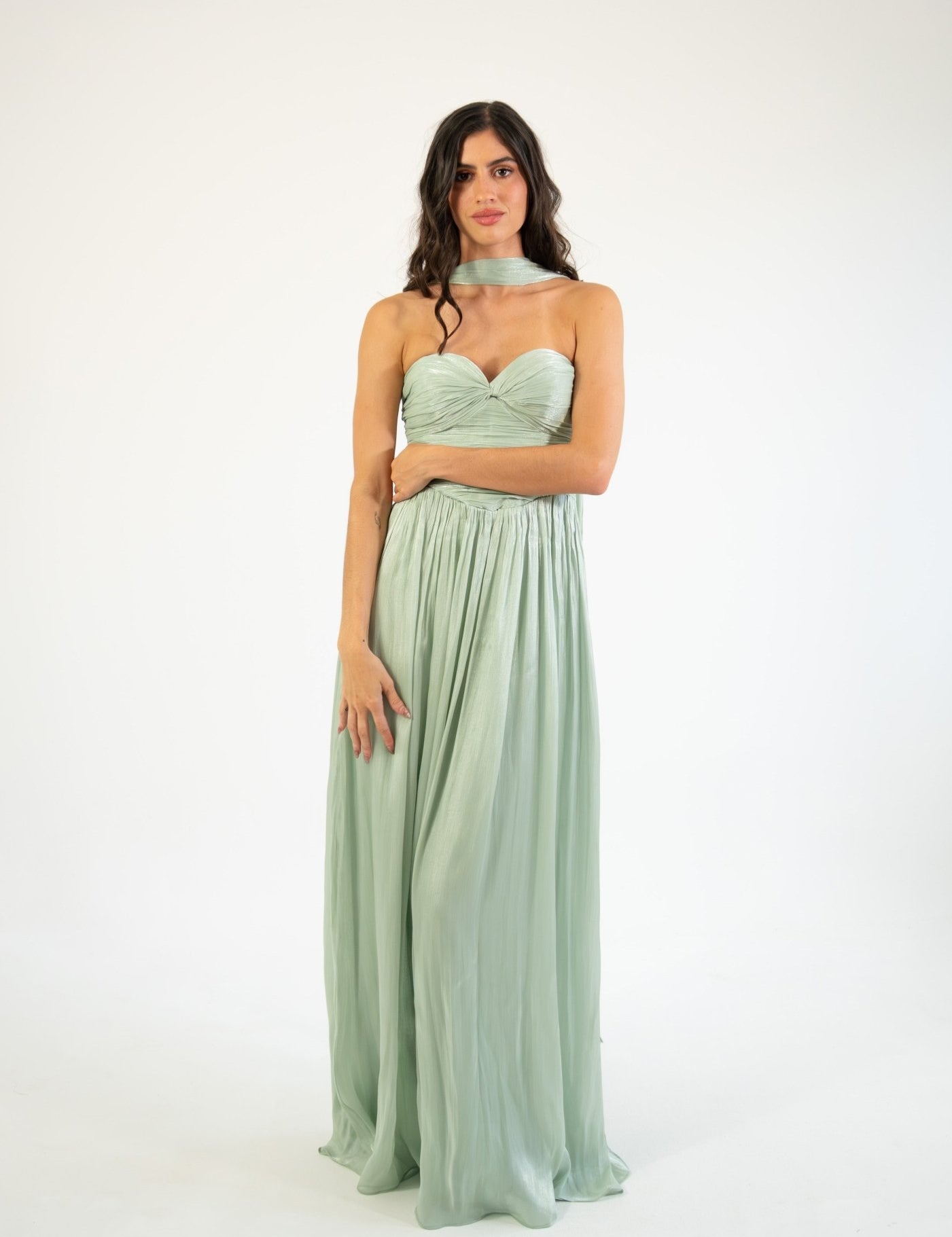 Nesta - verde - Cindel vestidos maxi, midi, mini, para toda ocasion, largos, de fiesta, de boda
