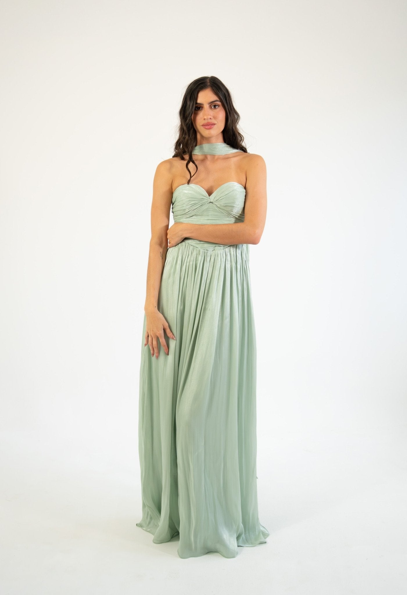 Nesta - verde - Cindel vestidos maxi, midi, mini, para toda ocasion, largos, de fiesta, de boda
