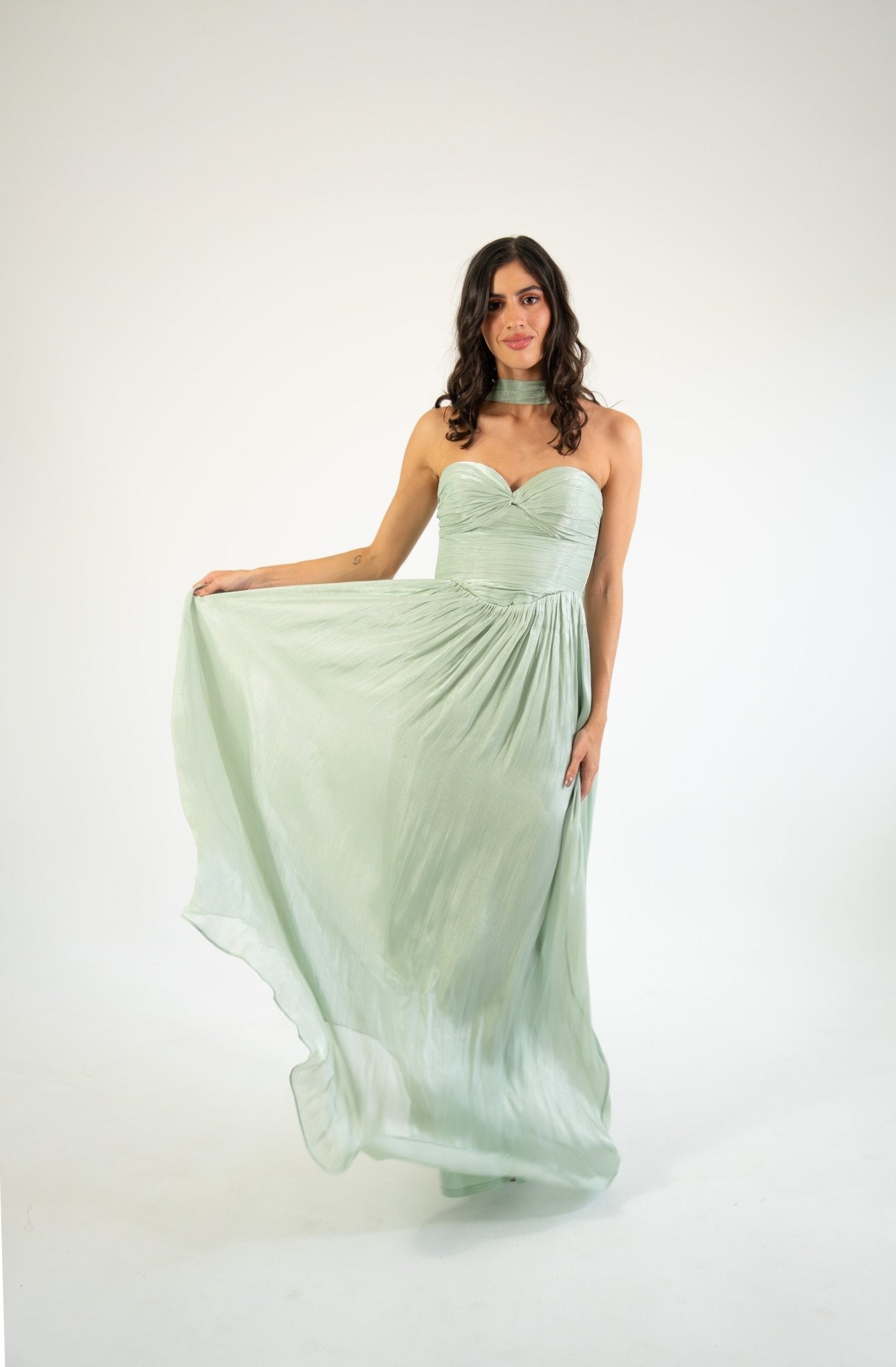 Nesta - verde - Cindel vestidos maxi, midi, mini, para toda ocasion, largos, de fiesta, de boda