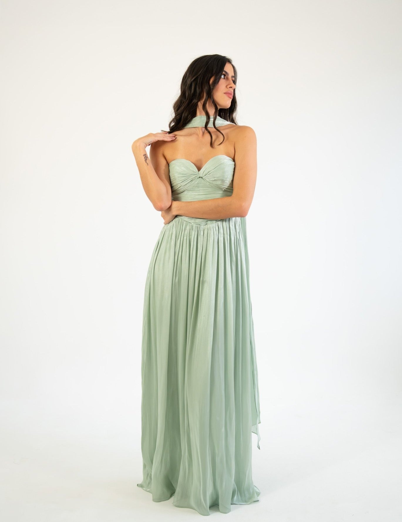 Nesta - verde - Cindel vestidos maxi, midi, mini, para toda ocasion, largos, de fiesta, de boda