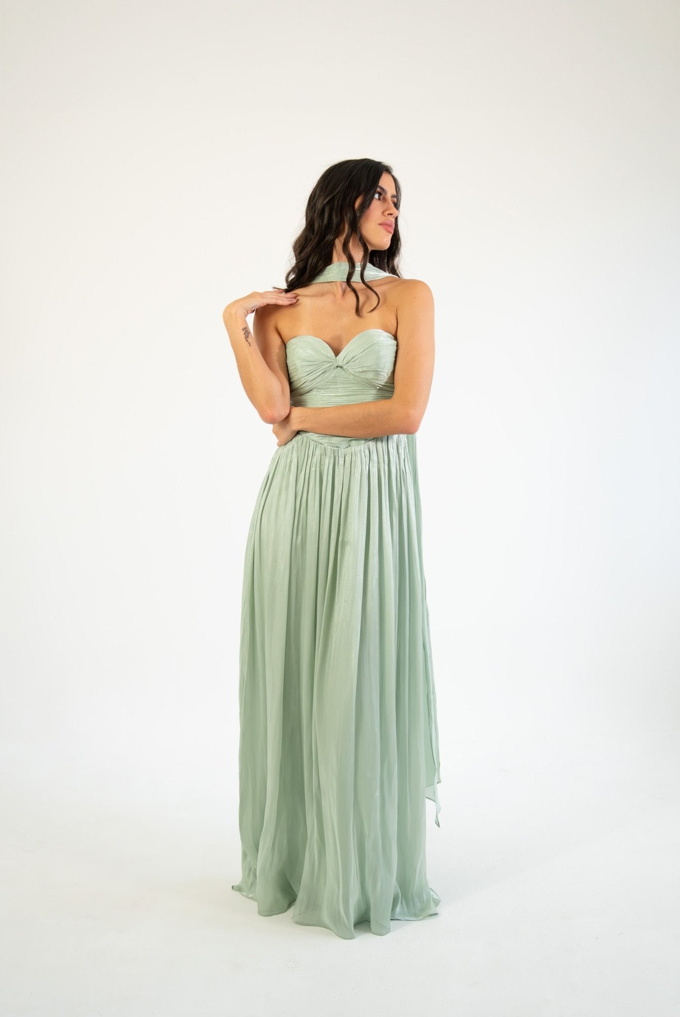Nesta - verde - Cindel vestidos maxi, midi, mini, para toda ocasion, largos, de fiesta, de boda