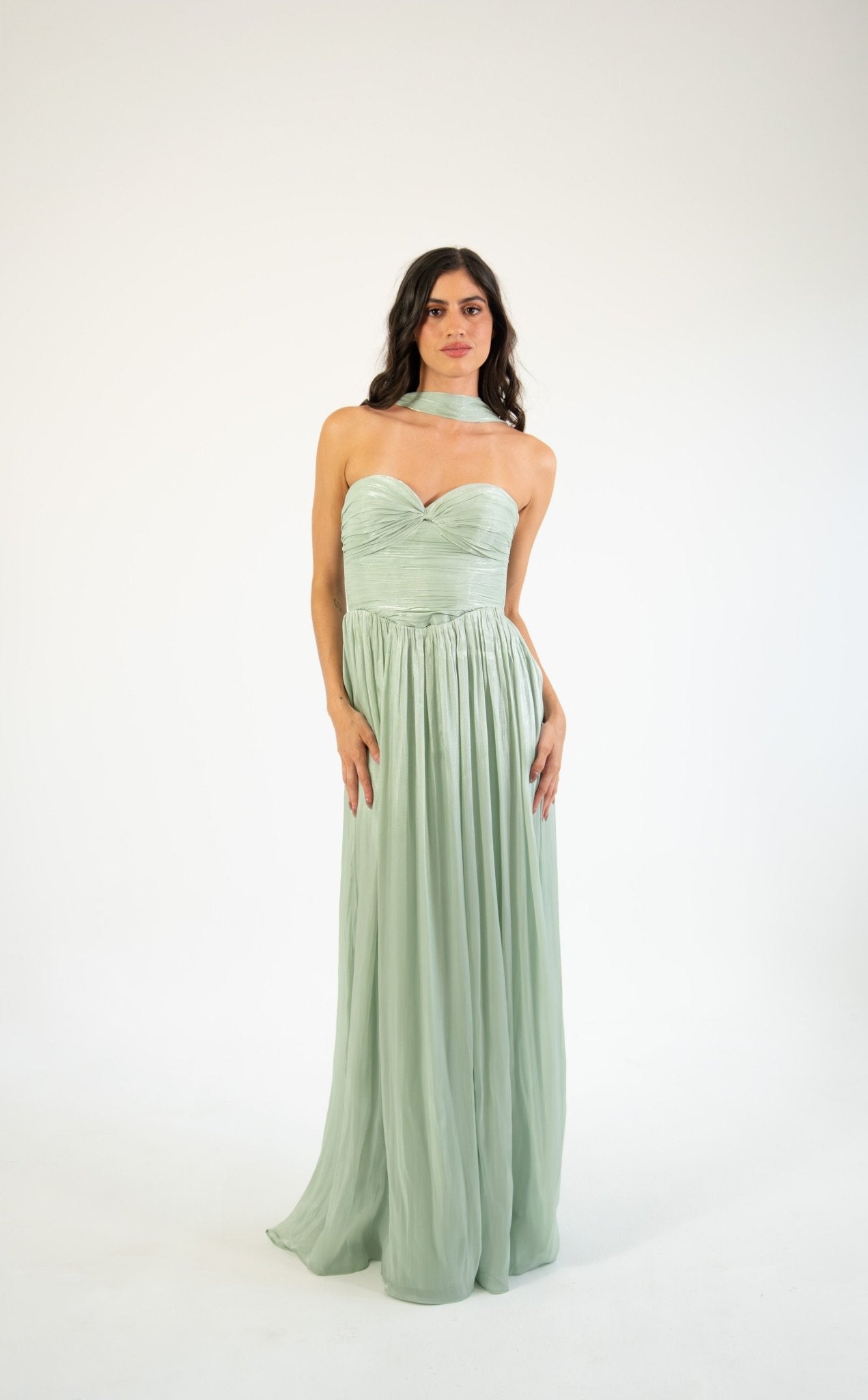 Nesta - verde - Cindel vestidos maxi, midi, mini, para toda ocasion, largos, de fiesta, de boda