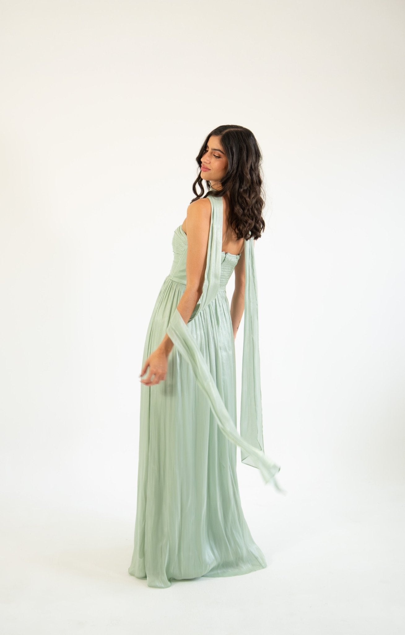 Nesta - verde - Cindel vestidos maxi, midi, mini, para toda ocasion, largos, de fiesta, de boda