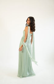 Nesta - verde - Cindel vestidos maxi, midi, mini, para toda ocasion, largos, de fiesta, de boda