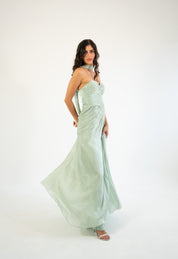 Nesta - verde - Cindel vestidos maxi, midi, mini, para toda ocasion, largos, de fiesta, de boda