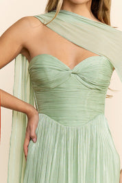 Nesta - verde - Cindel vestidos maxi, midi, mini, para toda ocasion, largos, de fiesta, de boda