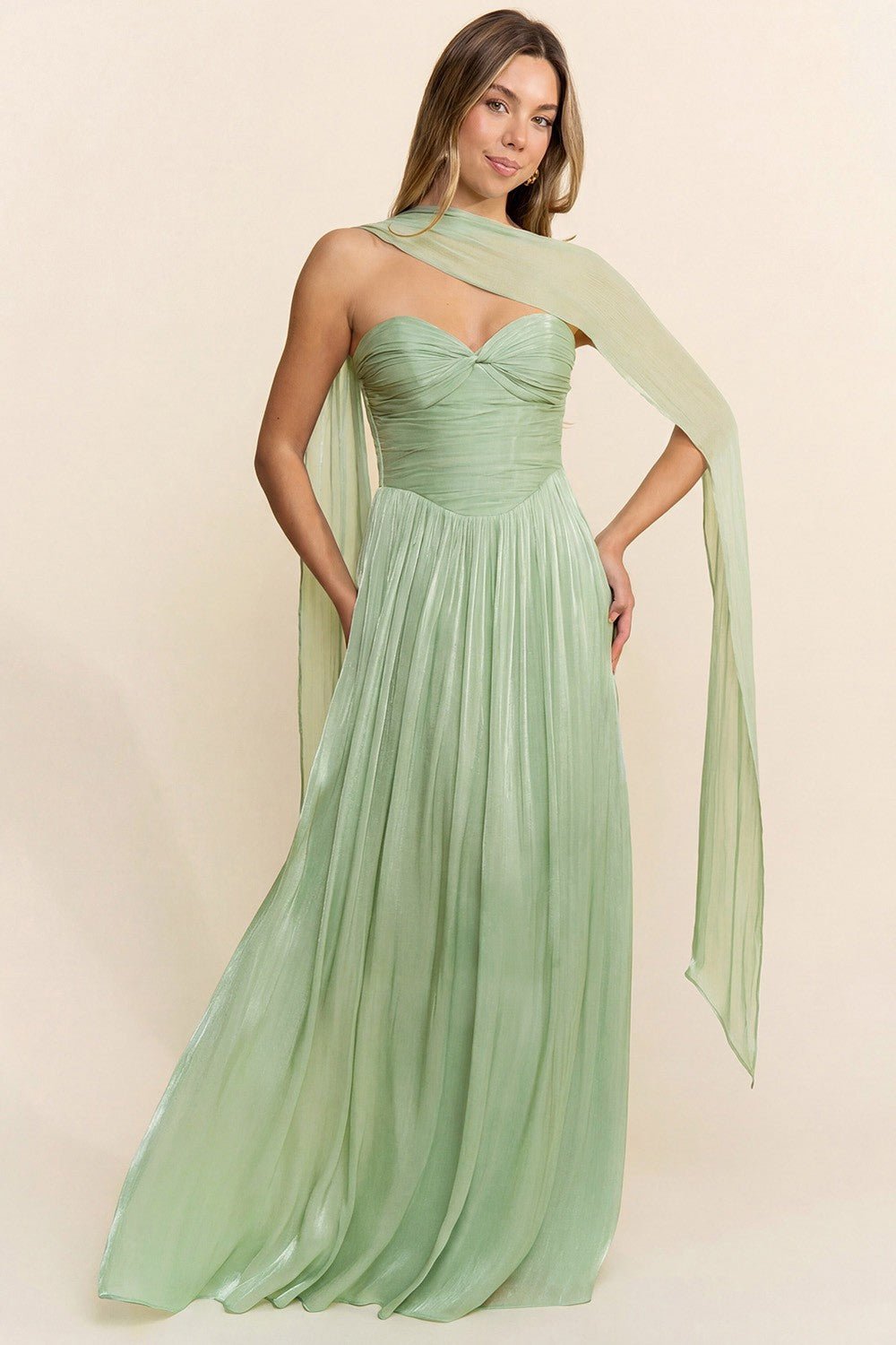 Nesta - verde - Cindel vestidos maxi, midi, mini, para toda ocasion, largos, de fiesta, de boda