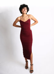 Pamela - rojo vino - Cindel vestidos maxi, midi, mini, para toda ocasion, largos, de fiesta, de boda