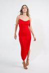 Pamela - rojo vivo - Cindel vestidos maxi, midi, mini, para toda ocasion, largos, de fiesta, de boda