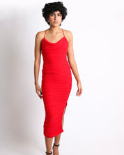 Pamela - rojo vivo - Cindel vestidos maxi, midi, mini, para toda ocasion, largos, de fiesta, de boda