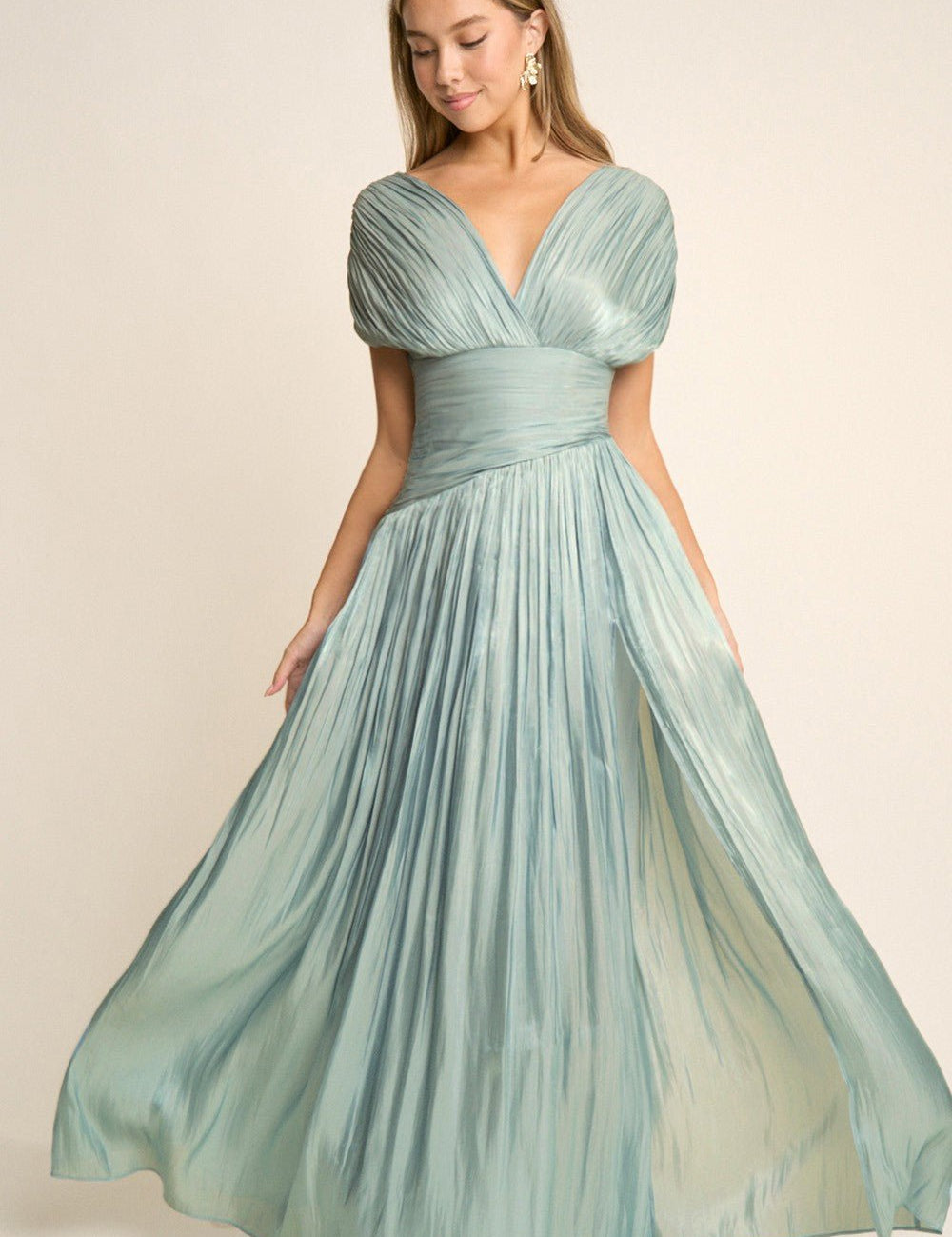 Regina - verde - Cindel vestidos maxi, midi, mini, para toda ocasion, largos, de fiesta, de boda